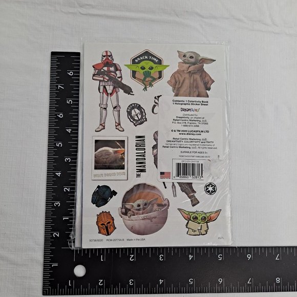 Star Wars Baby Yoda Coloring Book Holographic Sticker Set 2 pack - Picture 14 of 16